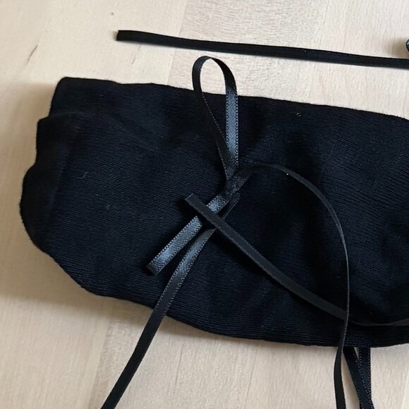 Black socks with ribbons (two pairs, NEW) - Picture 3 of 3